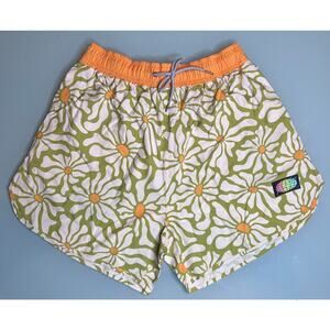 SLUNKS Women’s LARGE Volleyball Shorts With Daisy Patterns